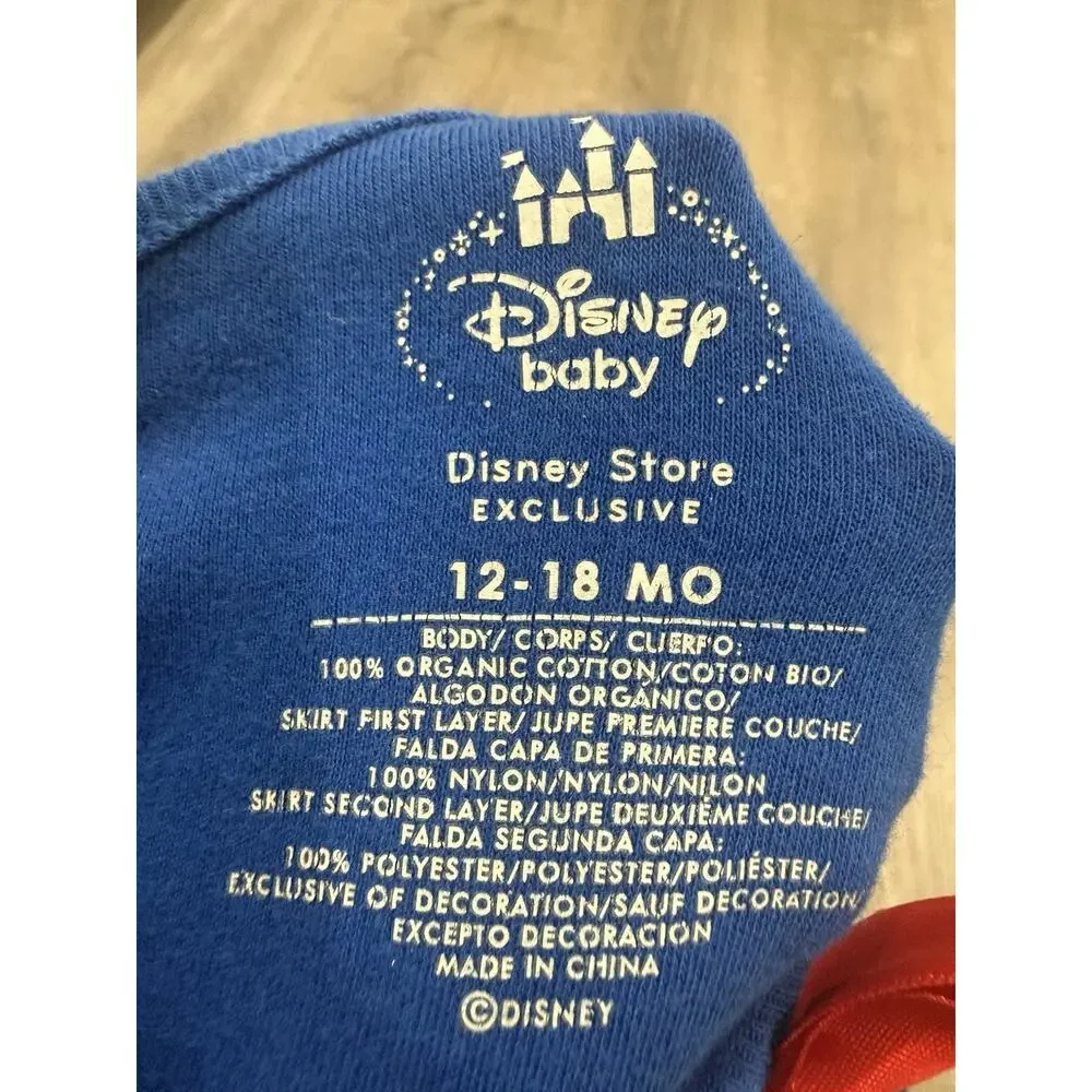 SNOW WHITE Baby BODYSUIT COSTUME Cotton 12-18 Months Disney Store EUC - Picture 2 of 2